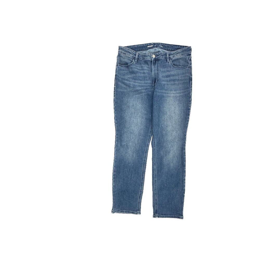 Old Navy High Rise Wow Straight Women's size 12P Dark Wash Blue Denim jeans